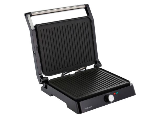 Nordic Sense Paninigrill 2200 watt stål/aluminium, m. 180 graders åbning